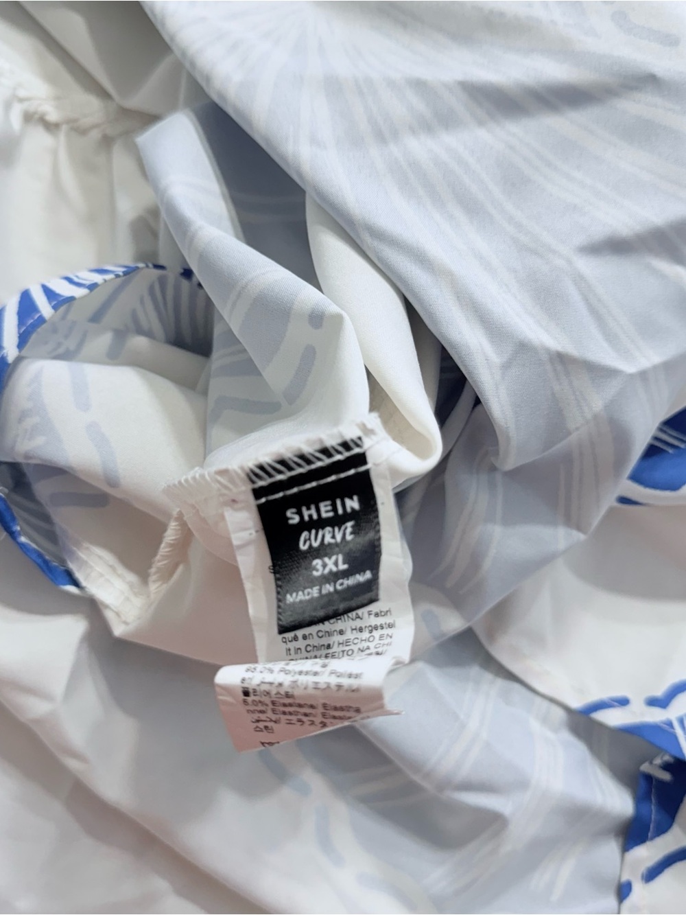 SHEIN 2X True Plus size White Maxi Dress with Blue Shell Print Worm once ! - Picture 9 of 12